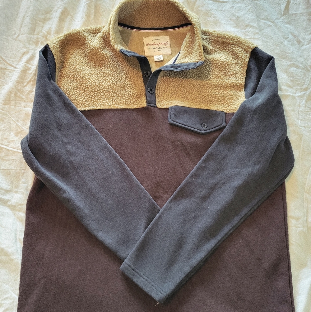 Weatherproof Vintage Mens  Colorblocked Mock Pullover